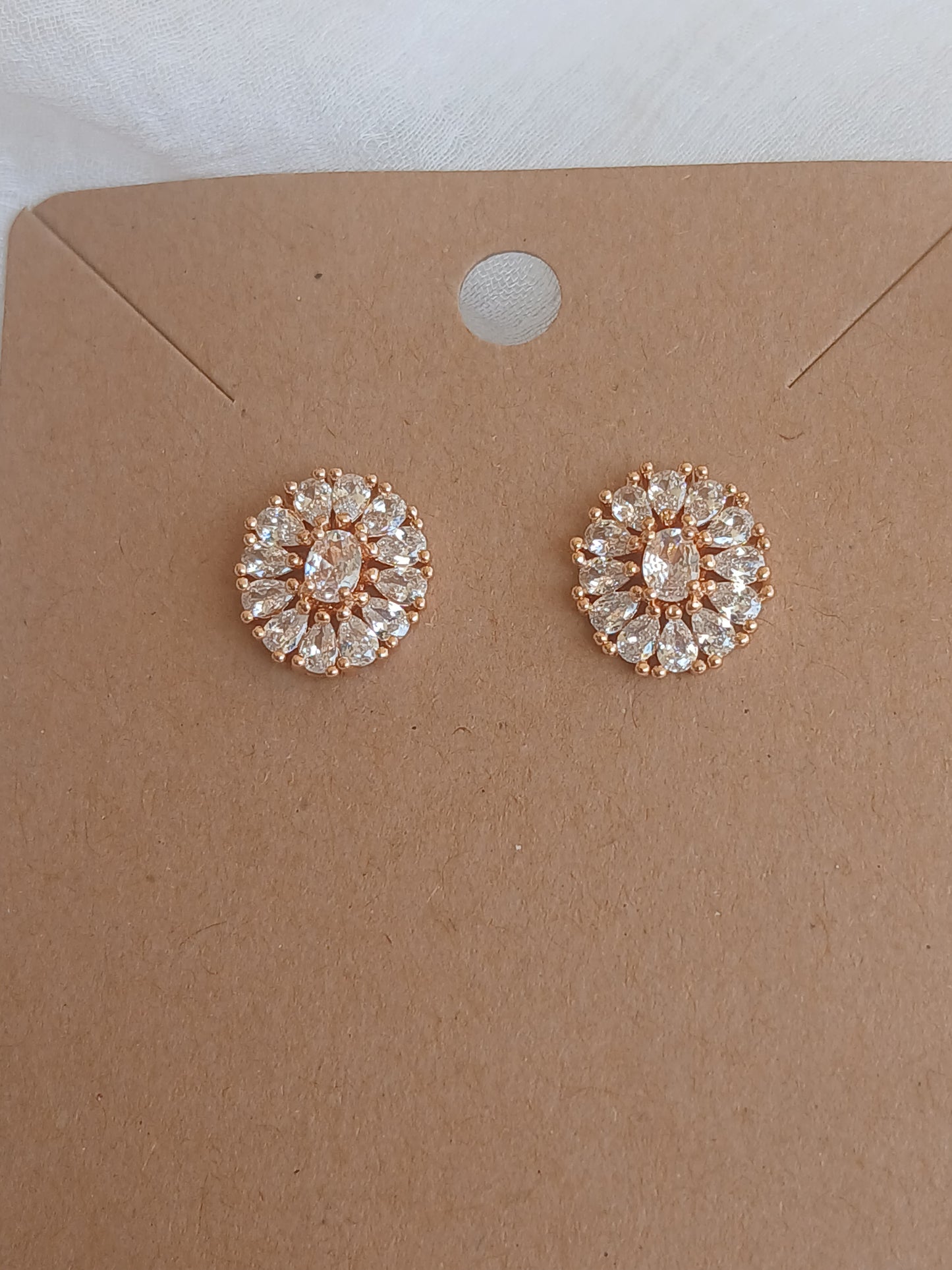 CZ Stone Oval Stud Earring