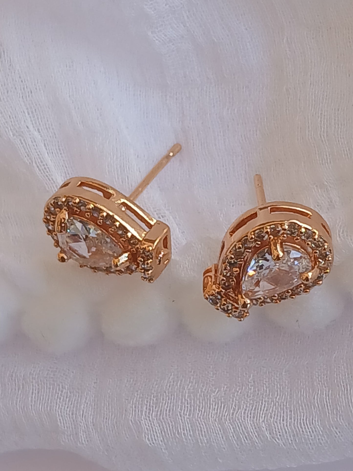 CZ Stone Teardrop Stud Earring