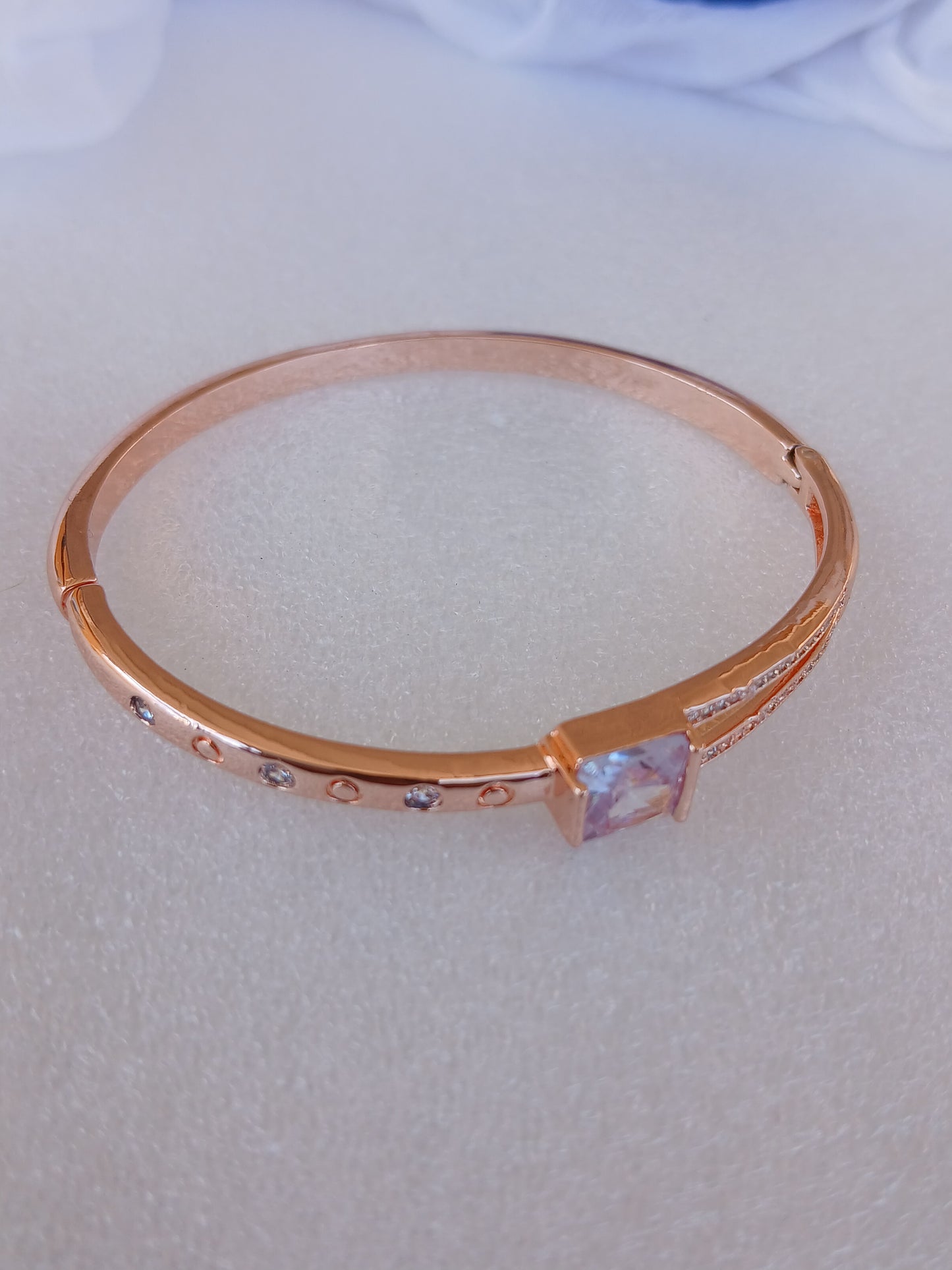 CZ stone bracelet | Rose gold