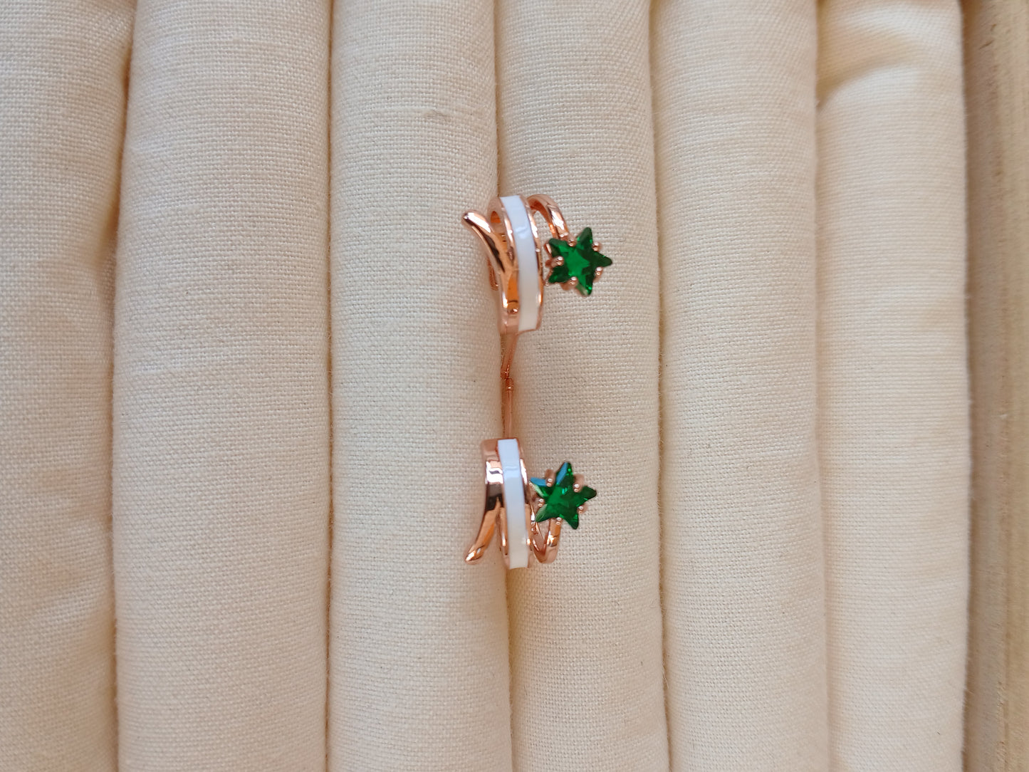 Green stone hoops