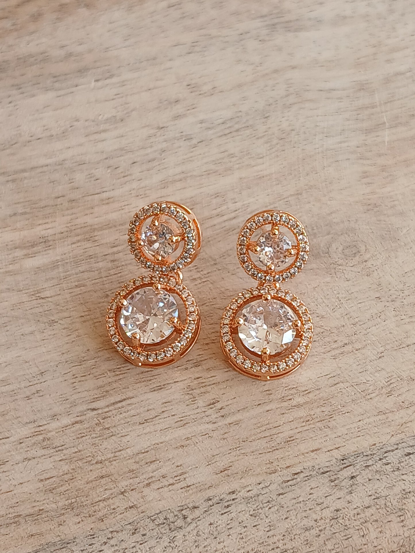 CZ Solitaire Dangle Earrings