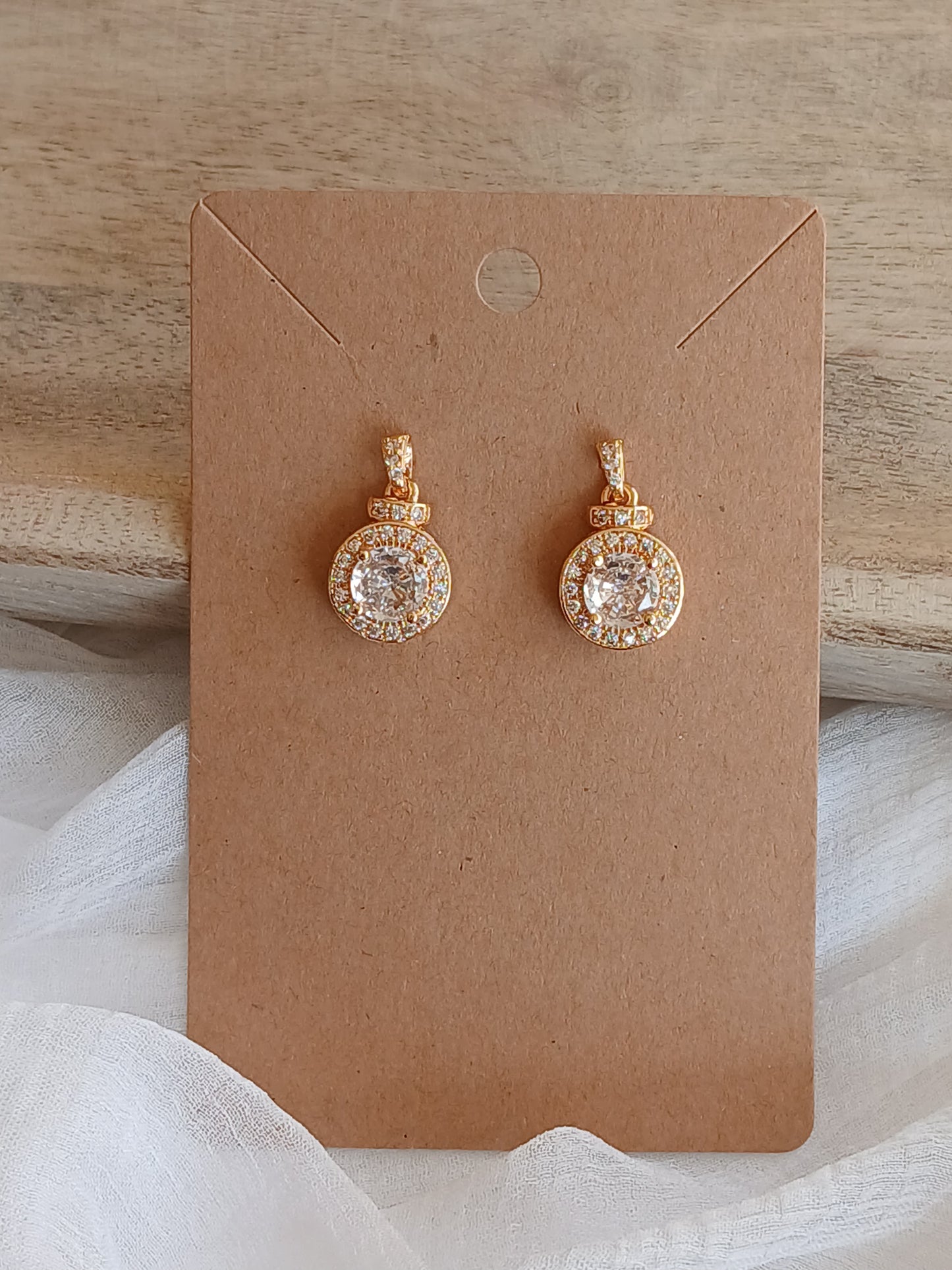 CZ Solitaire Dangle Earrings