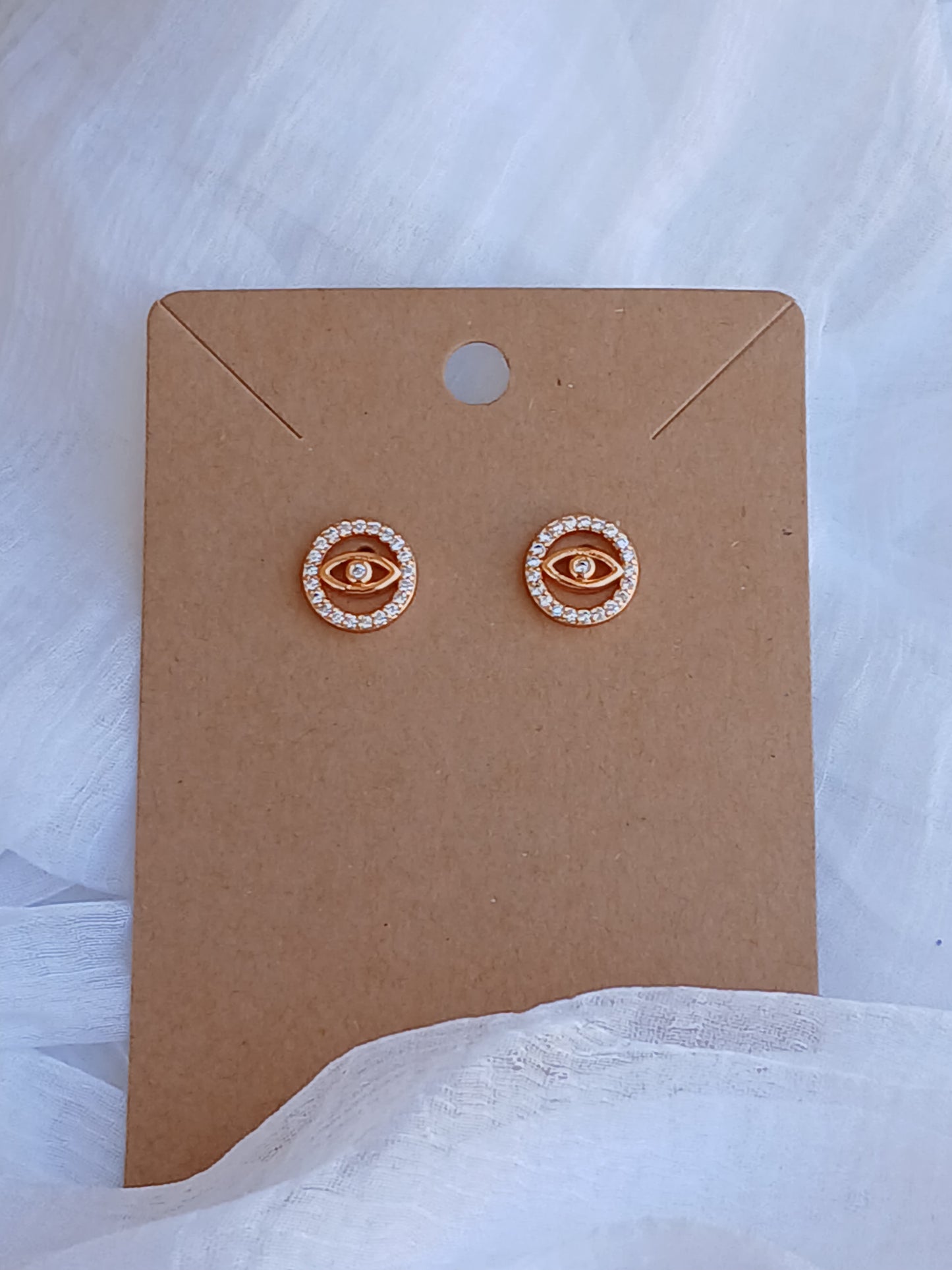 Gold Evil Eye Stud Earring