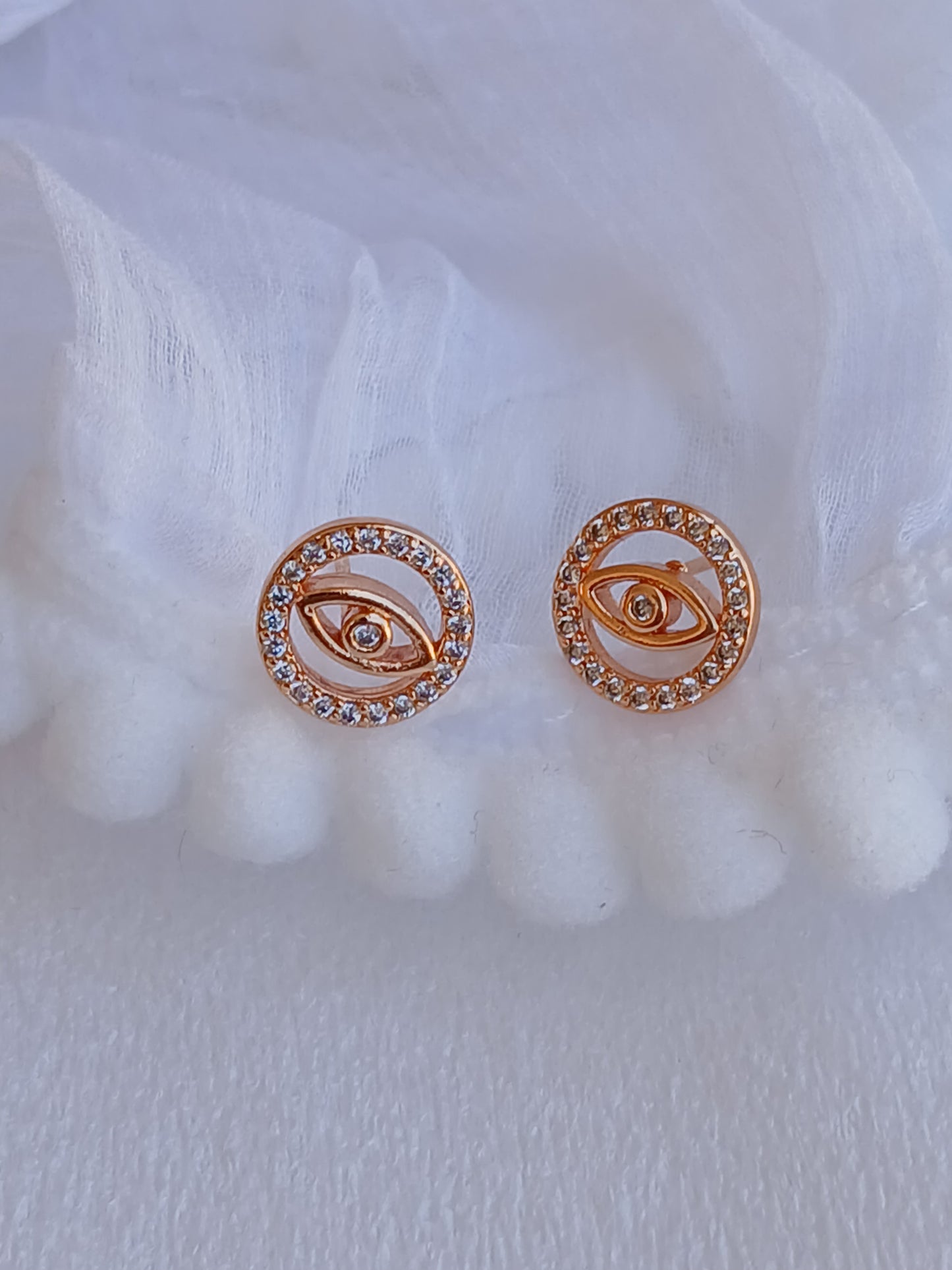 Gold Evil Eye Stud Earring