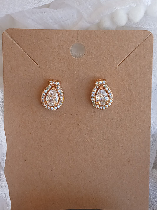 CZ Stone Teardrop Stud Earring