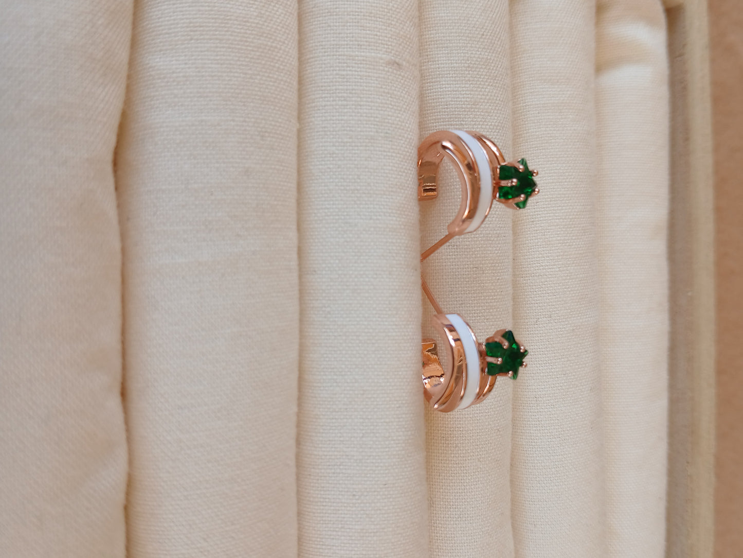 Green stone hoops