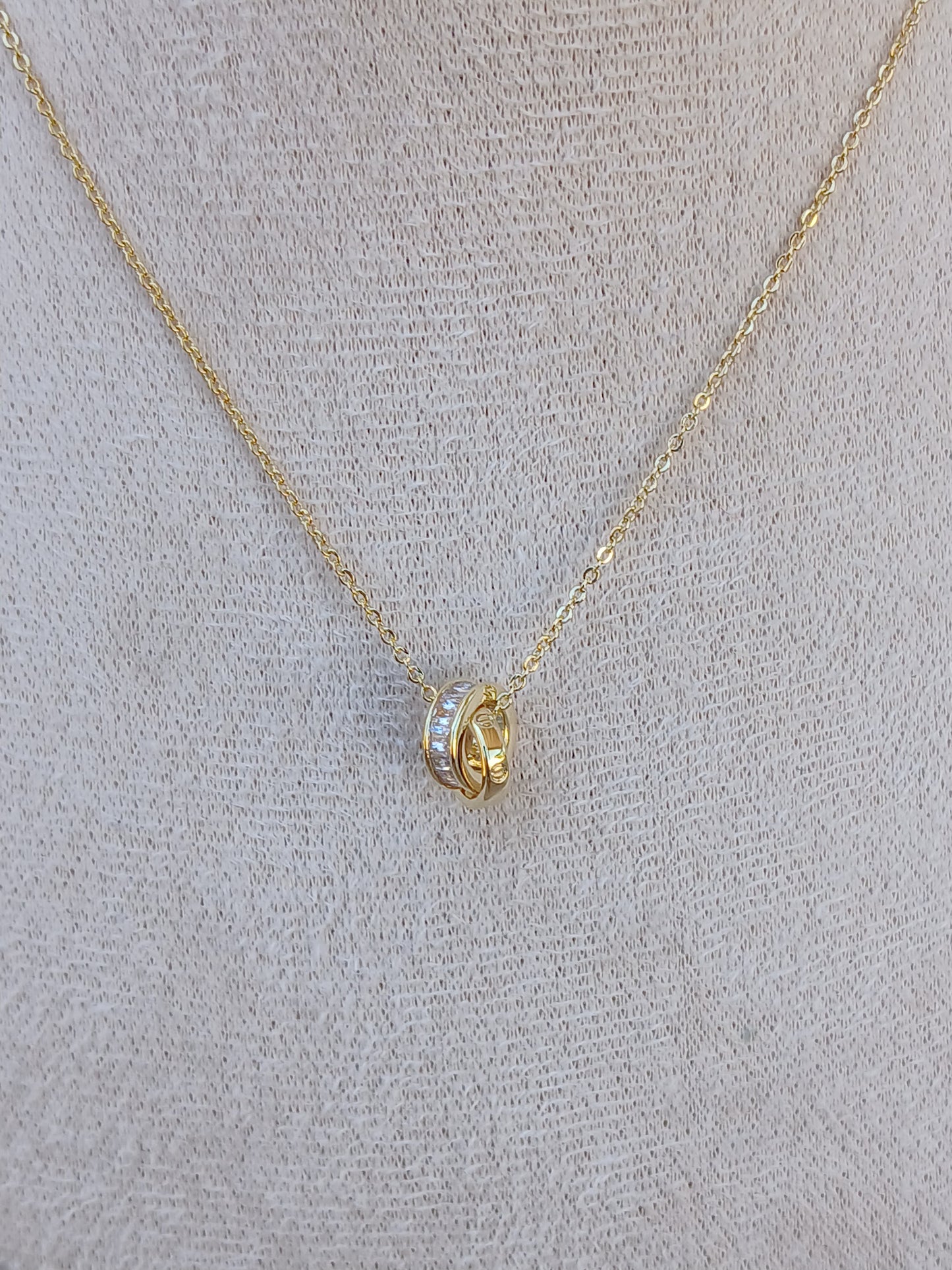 Double ring necklace | Gold