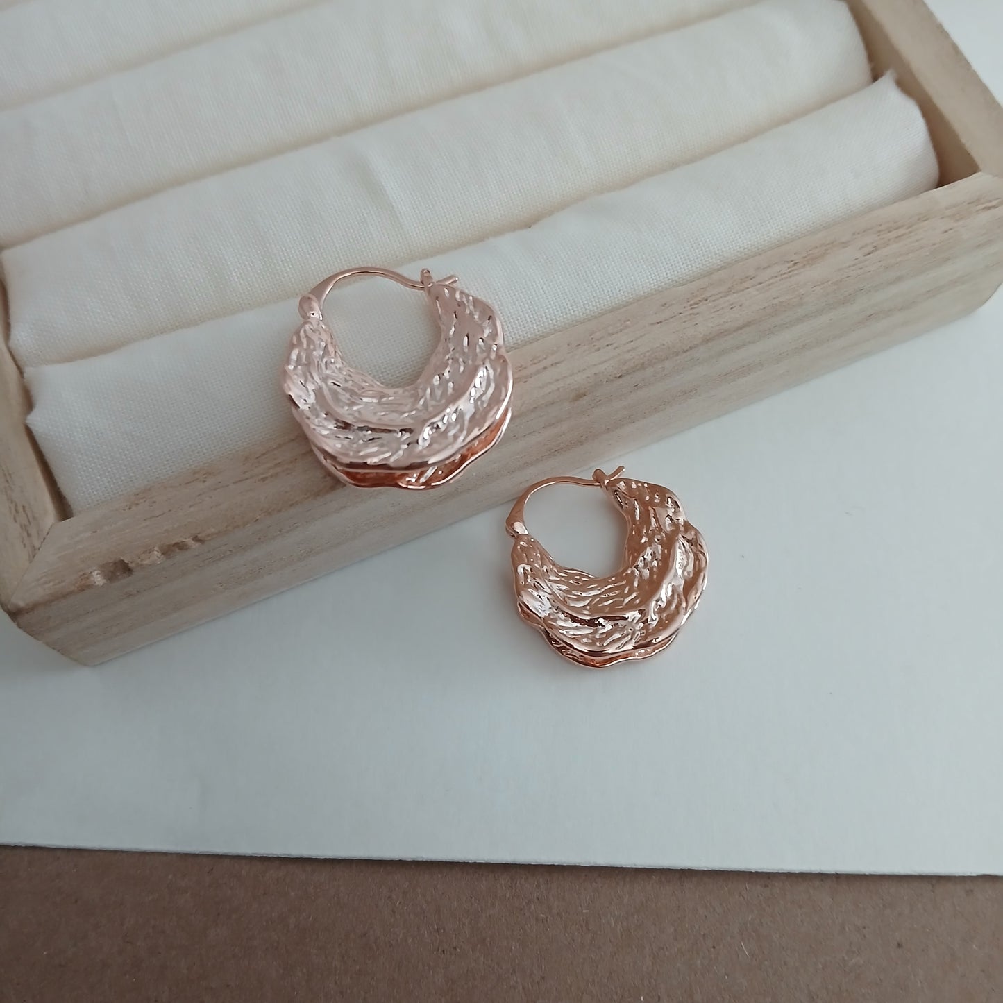 Chunky Hoops Earrings | Rose Gold