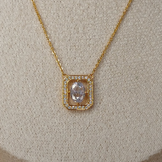 CZ Solitaire Pendant | Gold