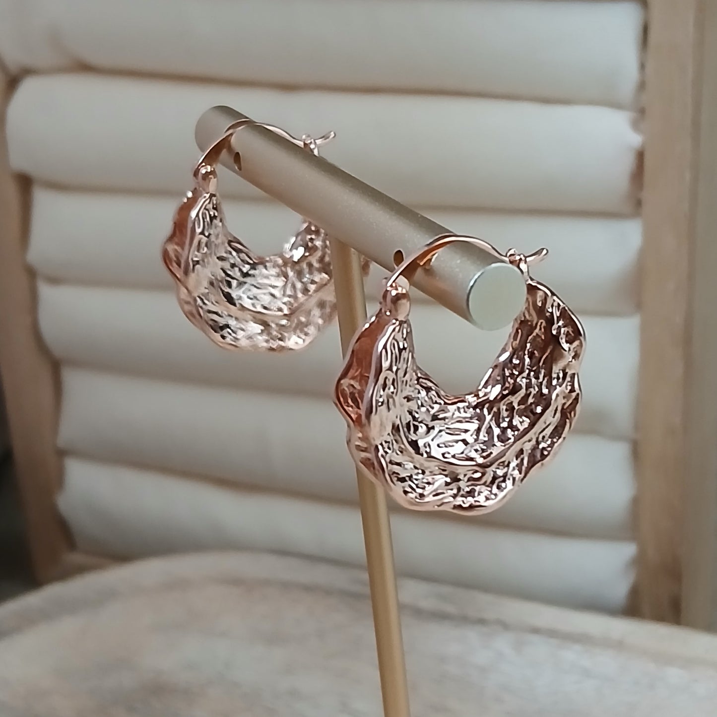 Chunky Hoops Earrings | Rose Gold