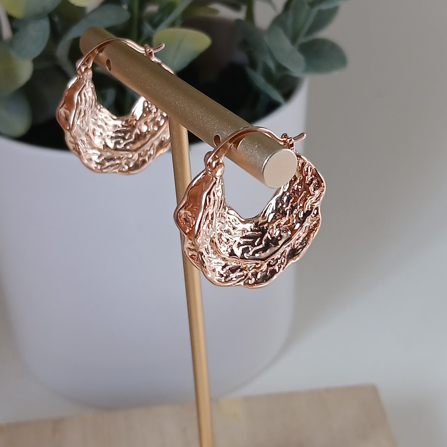 Chunky Hoops Earrings | Rose Gold