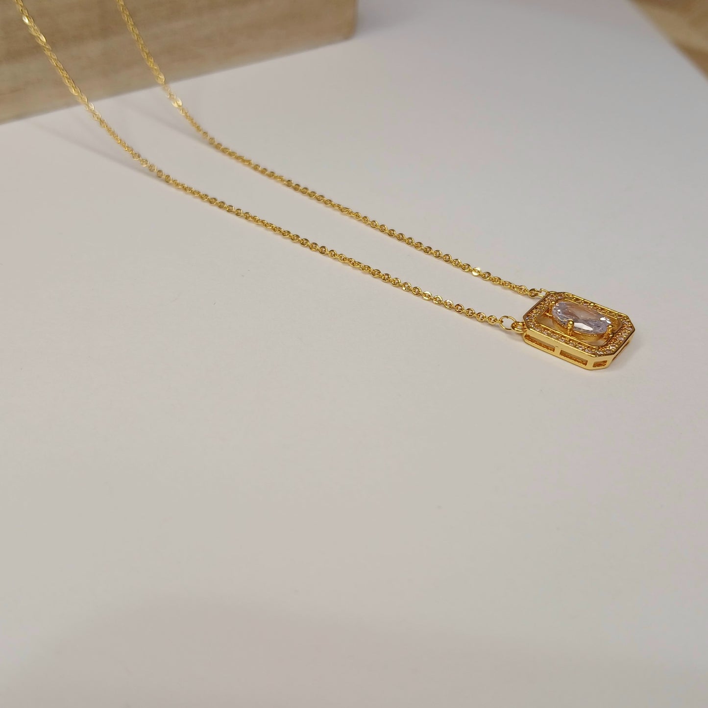 CZ Solitaire Pendant | Gold