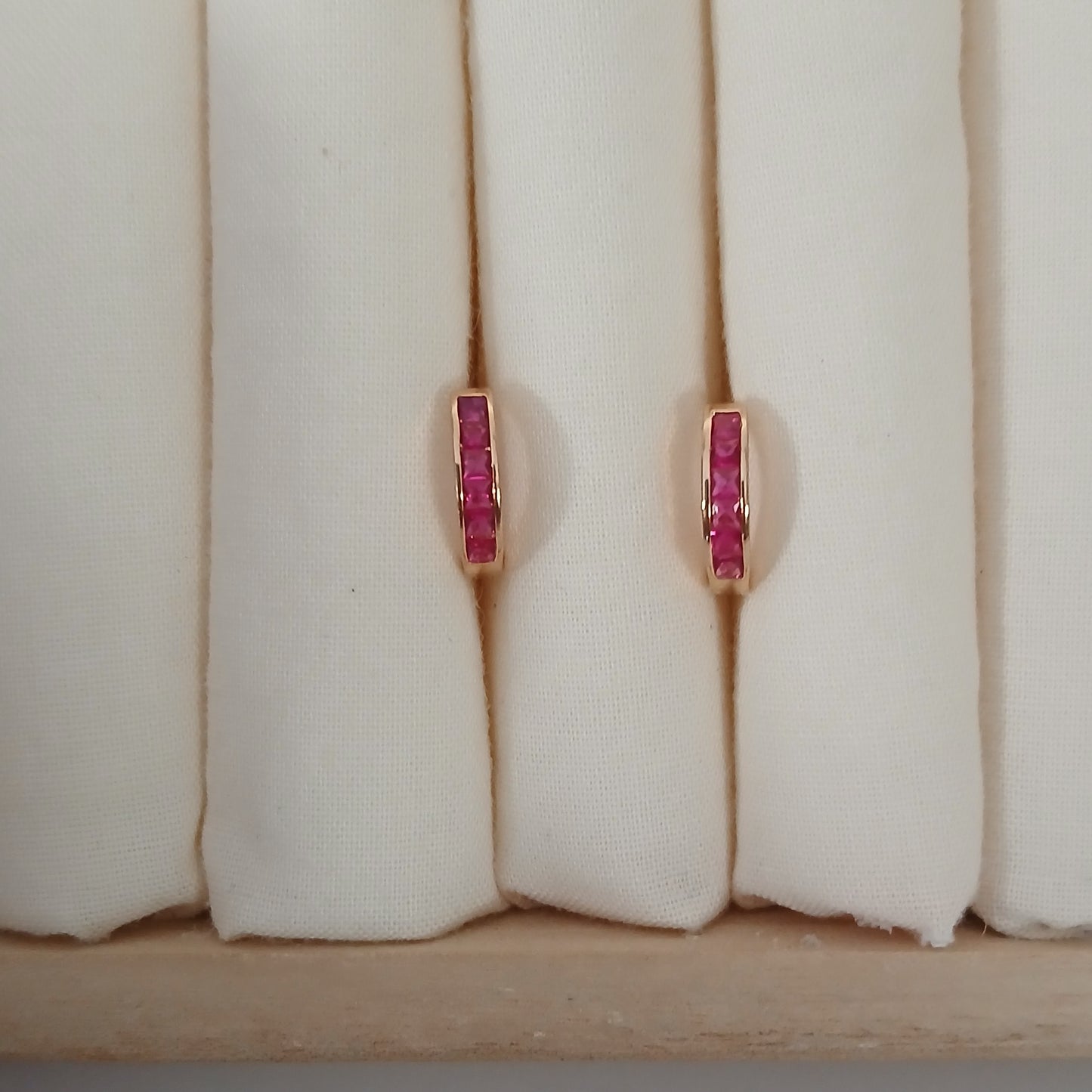 Hot Pink Huggie Earring