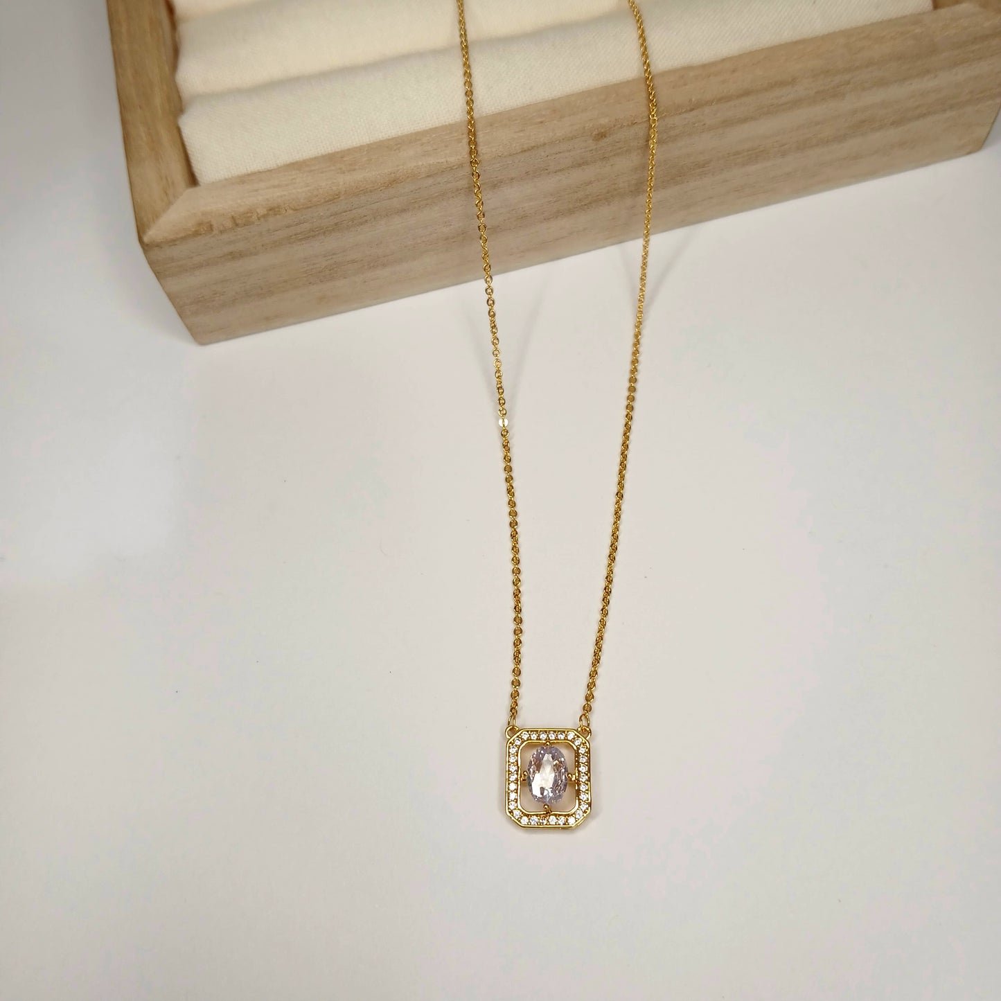 CZ Solitaire Pendant | Gold