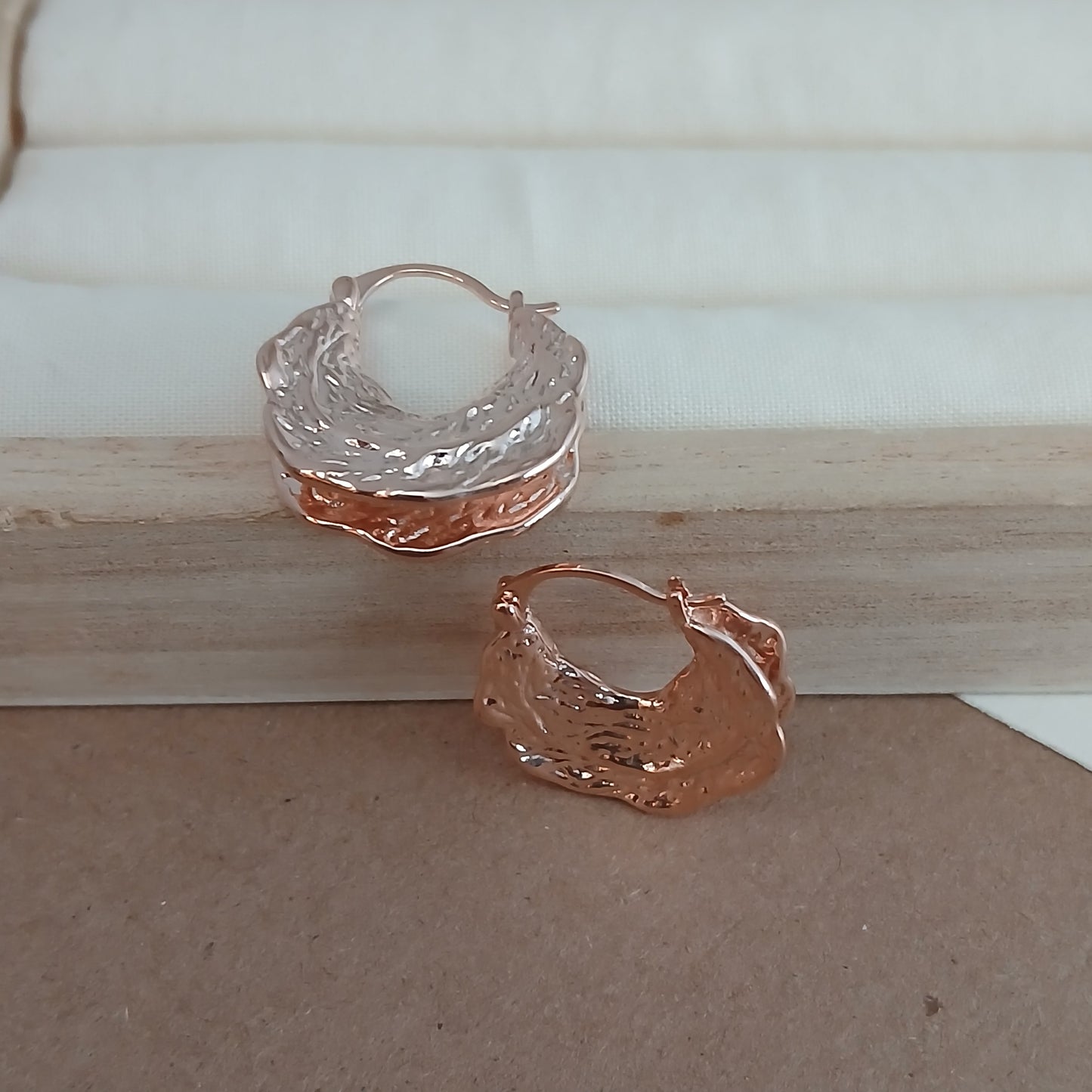 Chunky Hoops Earrings | Rose Gold