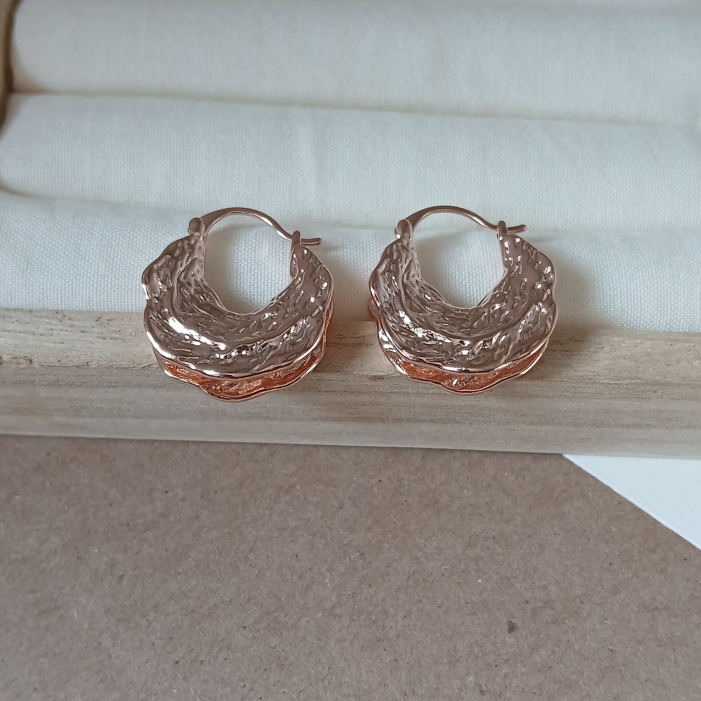 Chunky Hoops Earrings | Rose Gold